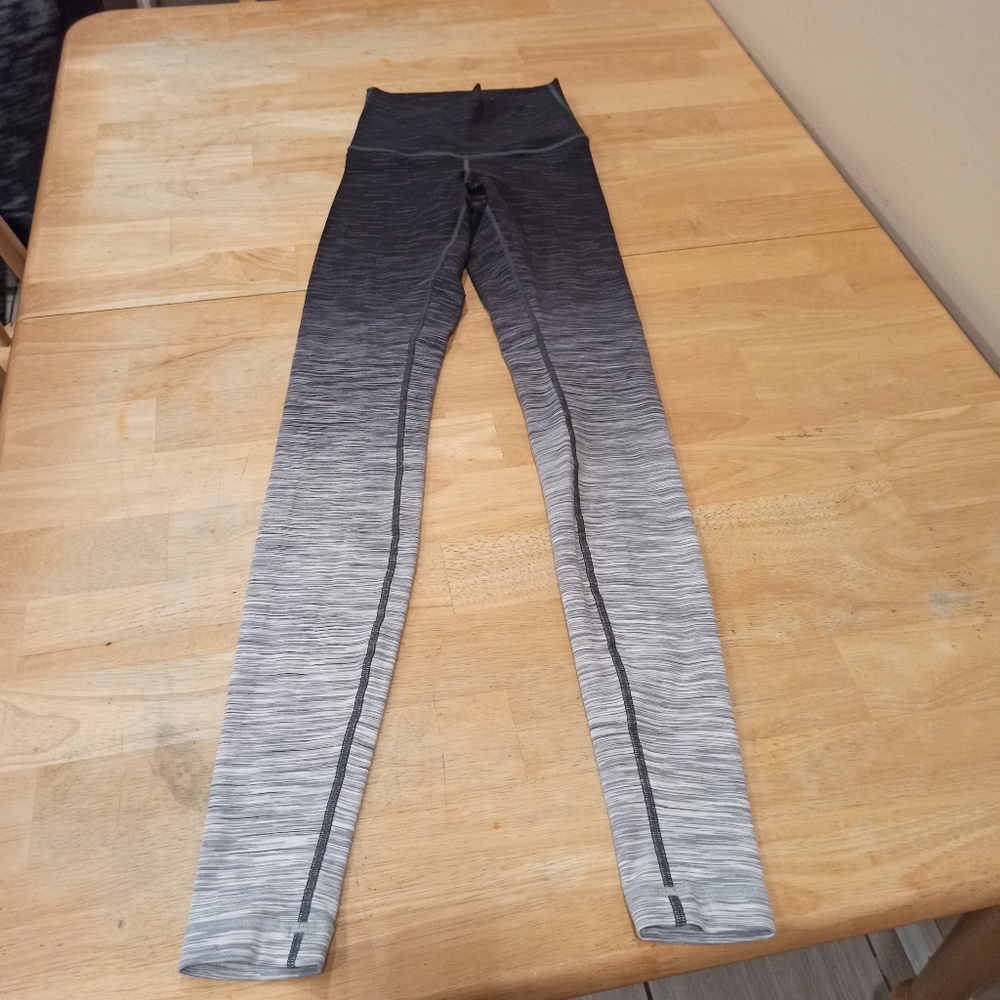 Lululemon Leggings Womens 4 Black Gray Wunder Under Ombre Melange 32" Hi Rise - Picture 4 of 15
